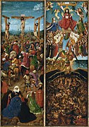 Jan van Eyck, Crucifixion and Last Judgement diptych, c. 1430–1440