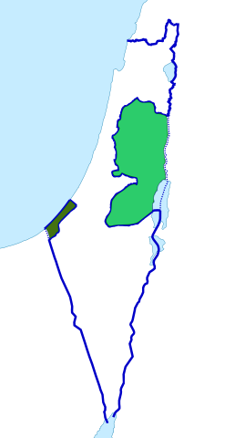 Jordanian-annexed West Bank and Egyptian-occupied Gaza Strip, 1948-67.svg