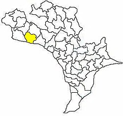 Карта мандал района Кришны с изображением мандала Канчикачерла (желтым цветом)