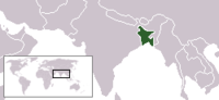 Locatie van Bangladesh