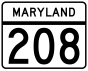 Maryland Route 208 marker