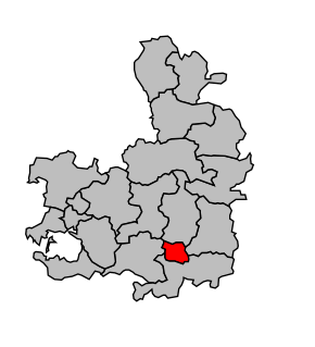 Kanton na mapě arrondissementu Vannes