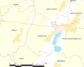 Mapa obce Thenelles