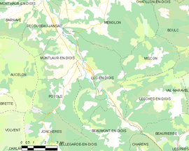 Mapa obce Luc-en-Diois