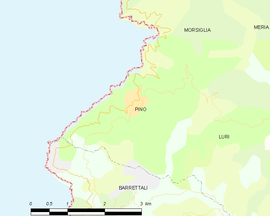 Mapa obce Pino