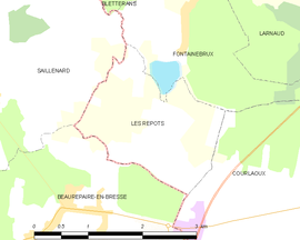 Mapa obce Les Repôts