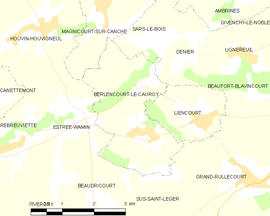 Mapa obce Berlencourt-le-Cauroy