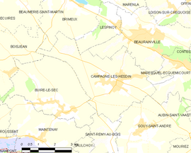Mapa obce Campagne-lès-Hesdin