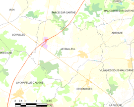 Mapa obce Le Bailleul