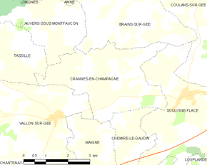 Poziția localității Crannes-en-Champagne