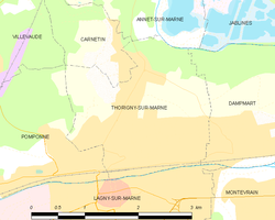 Kart over Thorigny-sur-Marne