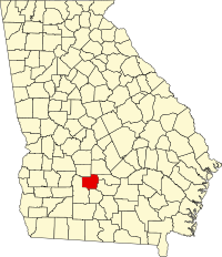 Map of Džordžija highlighting Turner County