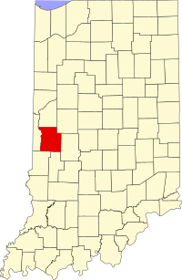 Округ Парк на мапі штату Індіана highlighting