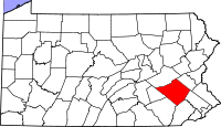 Map of Pennsylvania highlighting Berks County