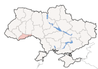 Черновицкая область на карте Украины