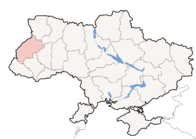 Львовская область на карте Украины