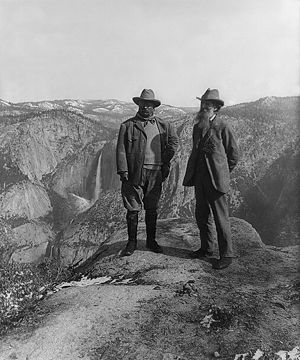 U.S. President Theodore Roosevelt (left) and n...