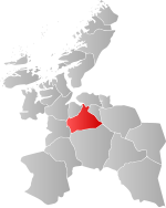 Mapa do condado de Sogn og Fjordane com Melhus em destaque.