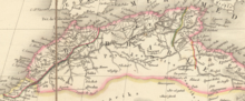 Map of the Regency of Algiers in early 19th century North Africa, from the "Physical And Political Map Of Africa ... 1822".png