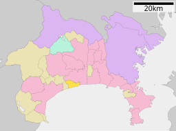 Ōisos läge i Kanagawa prefektur Städer:      Signifikanta städer      Övriga städer Landskommuner:      Köpingar      Byar