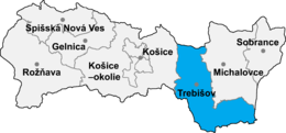 Distret de Trebišov - Localizazion