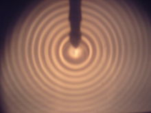 foto d'ones circulars en una cubeta d'ones