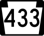 PA Route 433 marker