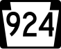 PA Route 924 marker