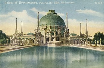 The Palace of Horticulture from the Panama–Pacific International Exposition in San Francisco by Arthur Brown Jr. (1915 demolished in 1916)