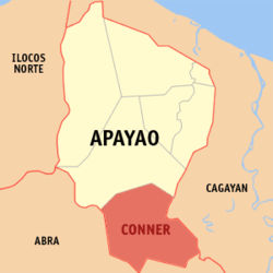 Mapa de Apayao con Conner resaltado