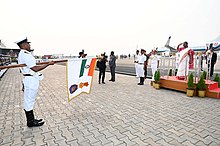 President of India taking salute unveiling Indian Navy's Standard and Color highlighting India's maritime heritage President's Standard and Color unveliling highlighting India's glorious maritime heritage.jpg