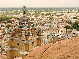 Uitzicht op Tiruchirappalli vanaf het Rock Fort