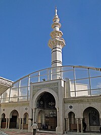 The Sayyidah Ruqayya Mosque was built in 1985 and exhibits a modern version of Iranian architecture. Sayyidah Ruqayya Mosque 01.jpg