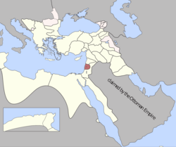 Location of Eyalet of Sidon