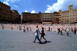 The main square of Siena, Italy