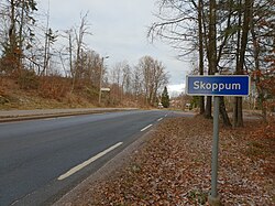 View of the entrance into the village