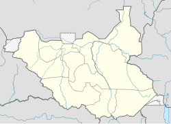 Nimule trên bản đồ Nam Sudan