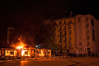 3 juin, des objets incendiés à proximité de la place Taksim.