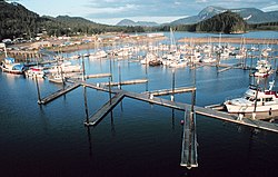 The inner harbor of Hoonah