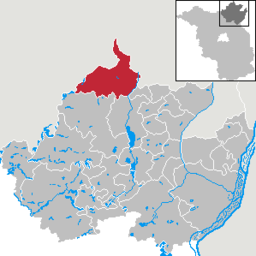 Läget för kommunen Uckerland i Landkreis Uckermark