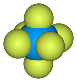 Modello molecolare dell'esafluoruro di uranio