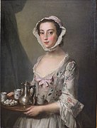 Mädchen mit Tablett von Philip Mercier (1750)