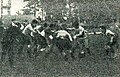 1904 (janvier), l'U.S.E.V.T. (maillots blanc) l'emporte à Tarbes, face au Stadoceste (maillots blanc et noir).