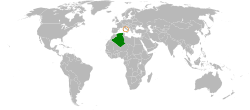 Карта с указанием местоположения Алжира и Святого Престола