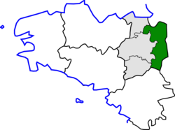 Location of the arrondissement of Fougères-Vitré in Brittany