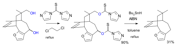 Deossigenazione di Barton-McCombie nella sintesi della pallescensina B