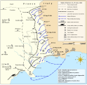 The positions of the 4th battery at Eze opposing the Italian advance on Menton.