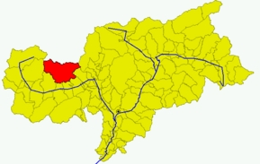 Poziția comunei în cadrul provinciei