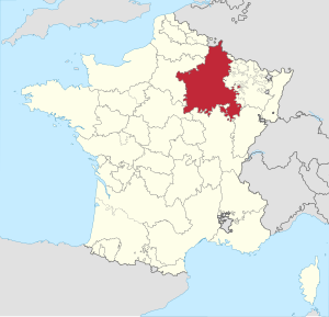 프랑스 혁명 이전 다른 옛 프로뱅스와 함께 표시된 샹파뉴[1]