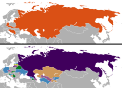 Changes in national boundaries in Eurasia in the decades following the end of the Cold War Cold War border changes.png
